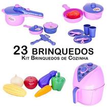 Cozinha Infantil Jogo de Panela Air Fryer Prato Copo 23pç Cozinha Infantil Jogo de Panela Air Fryer Prato Copo 23pç