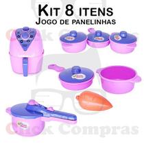 Cozinha Infantil Jogo de Panela e Air Fryer 8pç