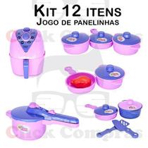 Cozinha Infantil Jogo de Panelas e Air Fryer 12pç