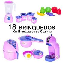 Cozinha Infantil Jogo Panela Cafeteira Liquidificador 18pç