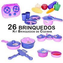 Cozinha Infantil Jogo Panela Fogão Legumes Prato Copo 26pç - Zuca Toys