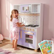 Cozinha Infantil Lilás com Pia Fogão e Microondas Cozinha Infantil Lilás com Pia Fogão e Microondas