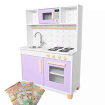Cozinha Infantil Lilás com Pia Fogão e Microondas Cozinha Infantil Lilás com Pia Fogão e Microondas