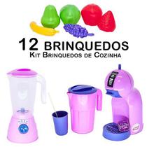 Cozinha Infantil Liquidificador Jarra Cafeteira Frutas 12pç