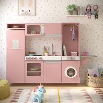 Cozinha Infantil Luli c/ Refrigerador, Fogão, Micro ondas, Máq. Lavar/Tabua Passar Rosê Cozinha Infantil Luli c/ Refrigerador, Fogão, Micro ondas, Máq. Lavar/Tabua Passar Rosê
