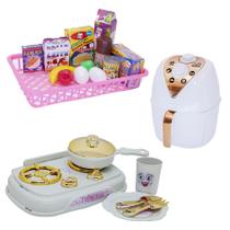 Cozinha Infantil Menina Branco Mercado Air Fryer Fogão 20pç Cozinha Infantil Menina Branco Mercado Air Fryer Fogão 20pç