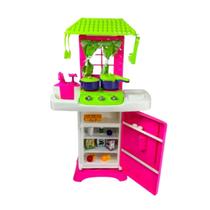 Cozinha Infantil Menina Completa Fogão Grande 74cm Geladeira