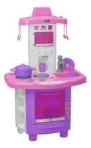 Cozinha Infantil Menina Completa Pia Fogão Forno Sai Água Cor Rosa Pais & Filhos