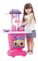Cozinha Infantil Menina Completa Pia Sai Água C/ Forno Brinquedo