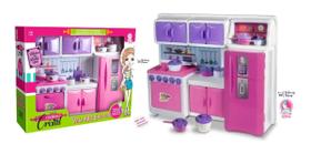 Cozinha Infantil Meninas Completa Coleção Cristal 45 Cm