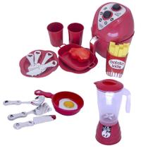 Cozinha Infantil Menino Eletro Brinquedo Comida 17pç