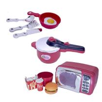 Cozinha Infantil Menino Eletro Panela Comida Brinquedo 10pç