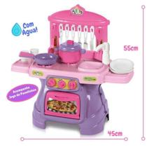 Cozinha infantil mini chef rosa com água
