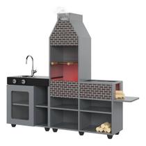 Cozinha Infantil Mini Chefe Churrasqueira Com LED