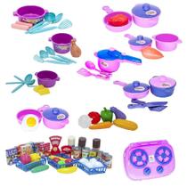 Cozinha Infantil Panelas Fogão Mercado Completo Legumes 73P Cozinha Infantil Panelas Fogão Mercado Completo Legumes 73P