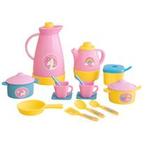 Cozinha Infantil Panelinhas Kit Completo 14 Peças Café e Panelas Brinquedo Educativo