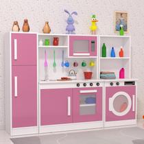 Cozinha Infantil Perfeita com Lavanderia Rosa para Menina
