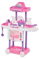 Cozinha Infantil Riva Chef Rosa com Rodinhas Calesita - 1302