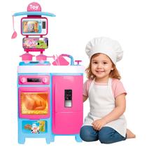Cozinha Infantil Rosa 92cm com Acessórios Fogão, Geladeira, Forno, Pia e Utensílios Cozinha Infantil Rosa 92cm com Acessórios Fogão, Geladeira, Forno, Pia e Utensílios