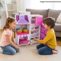 Cozinha Infantil Rosa Fogão Geladeira Panelinhas Criança Comidinhas Brinquedo Presente Menina Cozinha Infantil Rosa Fogão Geladeira Panelinhas Criança Comidinhas Brinquedo Presente Menina