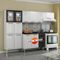 Cozinha Itatiaia Tarsila Compacta 3 Pecas 2 Vidros Branco / Preto Paneleiro 80 cm Cozinha Itatiaia Tarsila Compacta 3 Pecas 2 Vidros Branco / Preto Paneleiro 80 cm