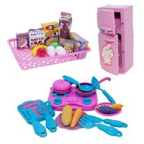 Cozinha Jantar Geladeira Brinquedo Criança Mercadinho 30pç Cozinha Jantar Geladeira Brinquedo Criança Mercadinho 30pç