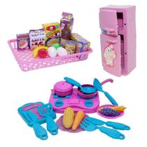 Cozinha Jantar Geladeira Brinquedo Criança Mercadinho 30Pç Cozinha Jantar Geladeira Brinquedo Criança Mercadinho 30Pç