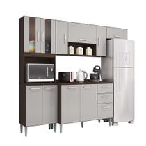 Cozinha Jolie Compacta Completa + Balcão p/ pia Com Tampo 4631 Chocolate/ Off White - Bela Móveis