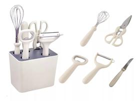 Cozinha Kit Batedor Abridor Descascador Faca Tesoura Base 6 Itens Gourmet Cozinha Kit Batedor Abridor Descascador Faca Tesoura Base 6 Itens Gourmet