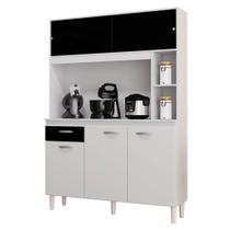 Cozinha Kit Duda 120 cm Branco Preto - Poquema - Poquema Industria