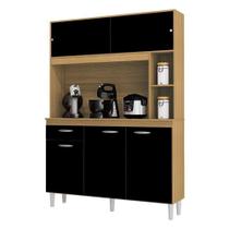 Cozinha Kit Duda 120 Cm Damasco Preto Poquema