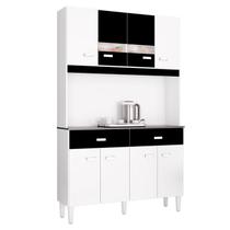 Cozinha Kit Manu 8 Portas Branco Preto - Poquema