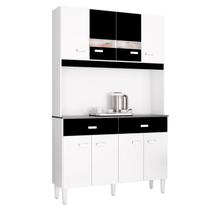 Cozinha Kit Manu 8 Portas Branco Preto - Poquema Cozinha Kit Manu 8 Portas Branco Preto - Poquema