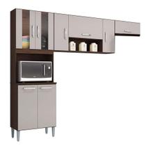Cozinha Lavinia 3 Peças Chocolate Off White - Poquema Cozinha Lavinia 3 Peças Chocolate Off White - Poquema
