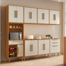 Cozinha Lorena 14 Portas Fruteira Kaiki Móveis - Nature/Off