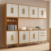 Cozinha Lorena 15 Pts Torre Quente Kaiki Móveis- Nature/Off