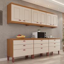 Cozinha Luna Modulada Composta por 06 módulos 100 MDF com Armário Aéreo e Balcões