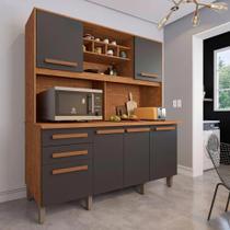 Cozinha Luna Plus 6 Portas 2 Gavetas IMOP CINAMOMO/GRAFITE Cozinha Luna Plus 6 Portas 2 Gavetas IMOP CINAMOMO/GRAFITE