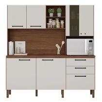 Cozinha Mega Nogueira/Off White Kits Paraná Design Moderno, Funcionalidade e Organização