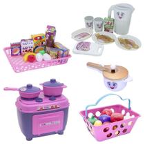 Cozinha Menina Brinquedo Fogão Mercado Jogo Jantar Kit 42Pç Cozinha Menina Brinquedo Fogão Mercado Jogo Jantar Kit 42Pç