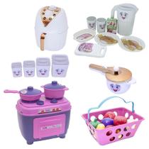 Cozinha Menina Brinquedo Fogão Mercado Pote Jantar Kit 34Pç Cozinha Menina Brinquedo Fogão Mercado Pote Jantar Kit 34Pç