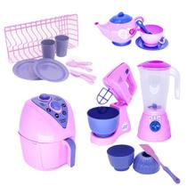 Cozinha Menina Brinquedo Xícara Air Fryer Forma Prato 19pç