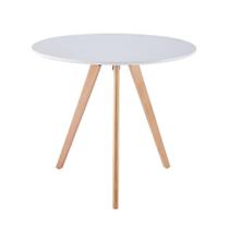 Cozinha Mesa Square Tripé Wood Redonda Jantar 90cm Branca
