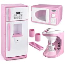 Cozinha Mini Chef Geladeira Micro-ondas e Cafeteira Infantil