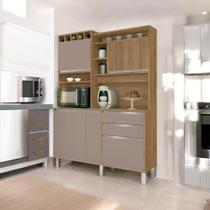 Cozinha Moderna 05 Portas Smart Freijó e Connect Cozinha Moderna 05 Portas Smart Freijó e Connect