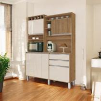 Cozinha Moderna 05 Portas Smart Freijó e Off White