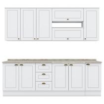 Cozinha Modulada 10 Pecas 240 cm CE792 Americana Branco Calcare Henn Cozinha Modulada 10 Pecas 240 cm CE792 Americana Branco Calcare Henn