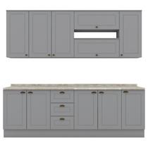 Cozinha Modulada 10 Pecas 240 cm CE792 Americana Cinza Calcare Henn Cozinha Modulada 10 Pecas 240 cm CE792 Americana Cinza Calcare Henn