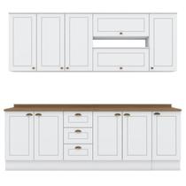 Cozinha Modulada 10 Pecas 240cm CE792 Americana Branco Nature Henn