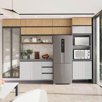 Cozinha Modulada 10 Peças 7 Aéreos 1 Balcão 1 Torre 1 Cristaleira Nara CabeCasa MadeiraOriginals Avena/Cinza Claro Cozinha Modulada 10 Peças 7 Aéreos 1 Balcão 1 Torre 1 Cristaleira Nara CabeCasa MadeiraOriginals Avena/Cinza Claro